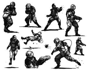 Astronaut Thumbnails for Action Poses