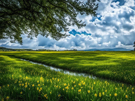 FIELDS OF DAFFODILS