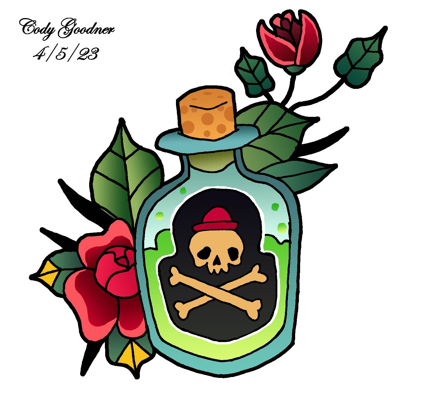 American Traditional Poison and Roses! by CGood123 on DeviantArt