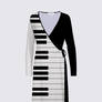 Piano Music Wrap Dress Piano Keys Wrap Dress