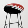 Abstract Line Art Black White Red Bar Chair /Stool