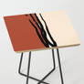 Abstract Line Art Orange Terracotta Side Table