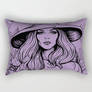 Witch Autumn Leaves Purple Rectangular Pillow