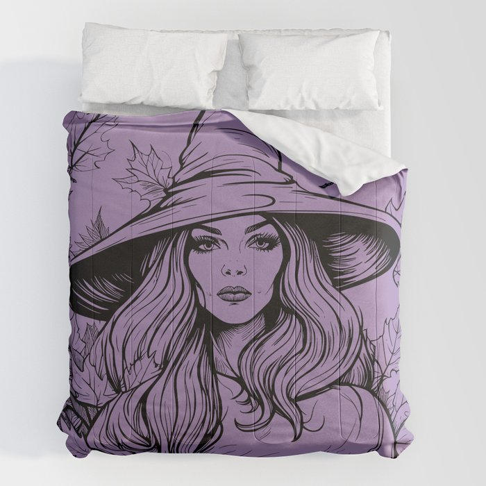 Witch Autumn Leaves Purple Comforter Bedding By Alternative rox On witch-autumn-leaves-purple-comforter-bedding-by-alternative-rox-on