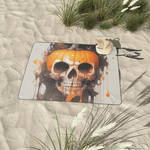 Abstract Skull Pumpkin Picnic Blanket BeachBlanket by alternative-rox