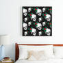 Christmas Skulls Mistletoe Snow Canvas Print