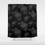 Black Skulls Christmas Mistletoe Shower Curtain