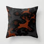 Christmas Reindeer and Snowflakes Throw Pillow