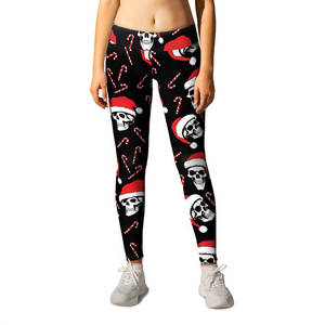 Christmas Skulls and Candy Canes Leggings Pants