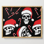 Christmas Skulls and Candy Canes Food Serving Tray by alternative-rox