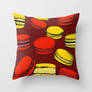 French Macarons Strawberry Lemon Throw Pillow