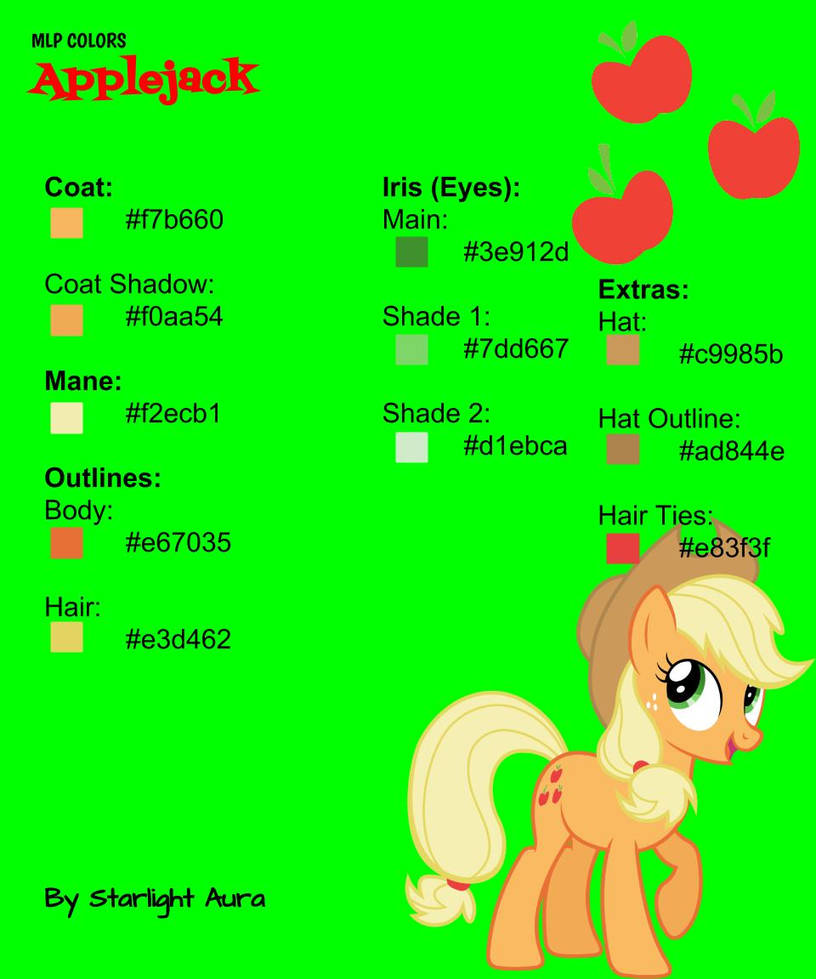 Applejack Colors by StarlightAuraMLP on DeviantArt