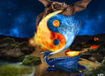 Ying Yang Fire Water Dragons