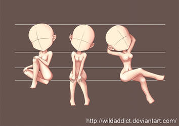 Chibi poses practice - sit (+download)