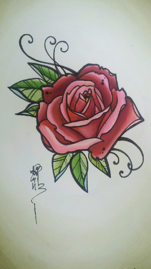 rose watercolor