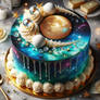 Galaxy cream cake - Moon