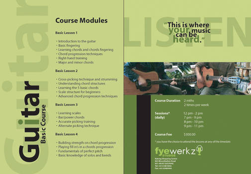 Guitar course brochure