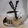 black and white top hat