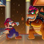 Mario and Bowser Face off