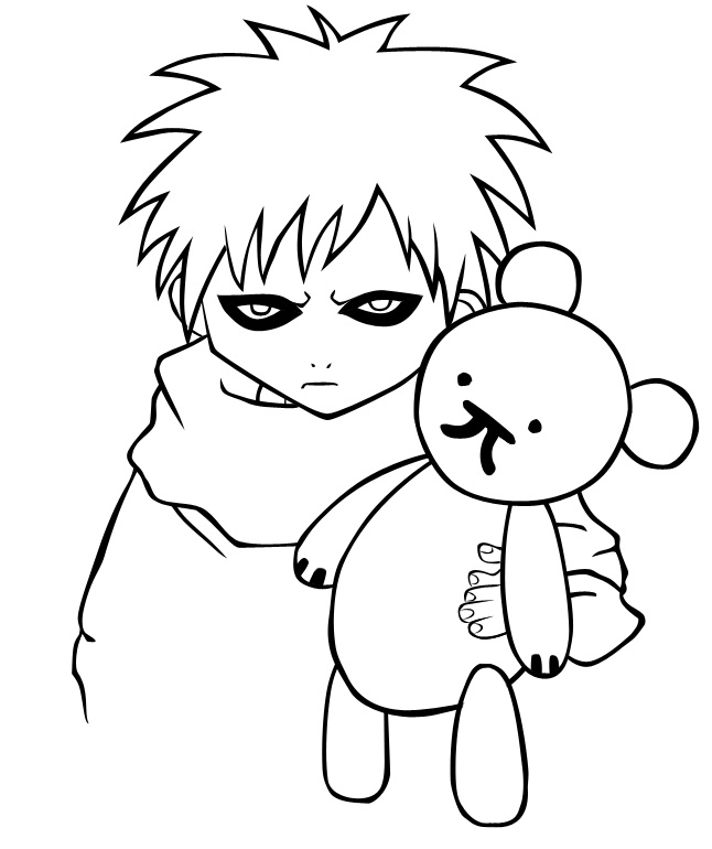 Gaara Of The Sand - Lineart