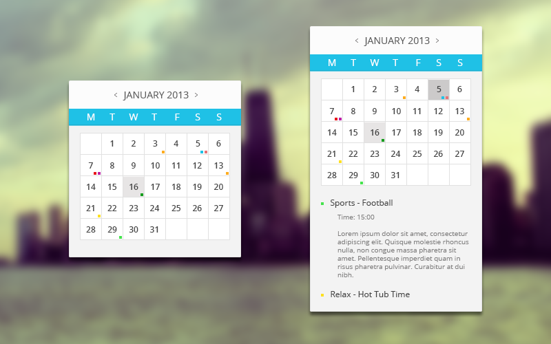 Multiple Events Calendar Widget By Rlaloo On Deviantart