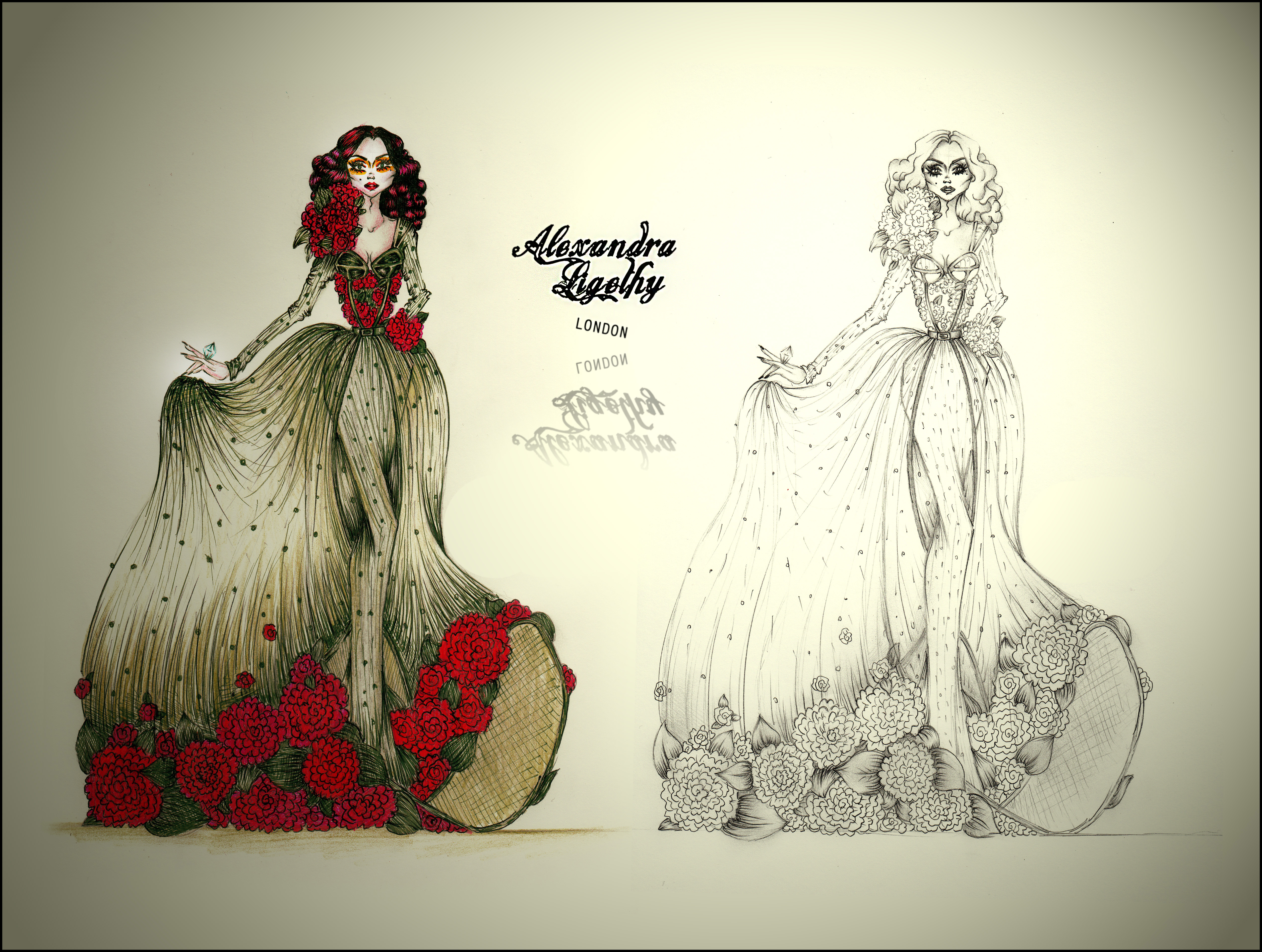 Flower Gown Design by AlexandraVeda