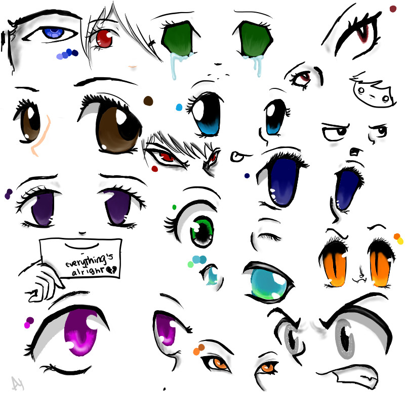 Anime Eyes Practice by saflam on DeviantArt