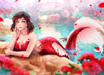 Mermaid! Summer Rose (Patreon Fanart) by ManunuArt