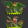A handsome man with and without wings