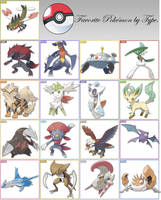 Favrite pokemon of each type