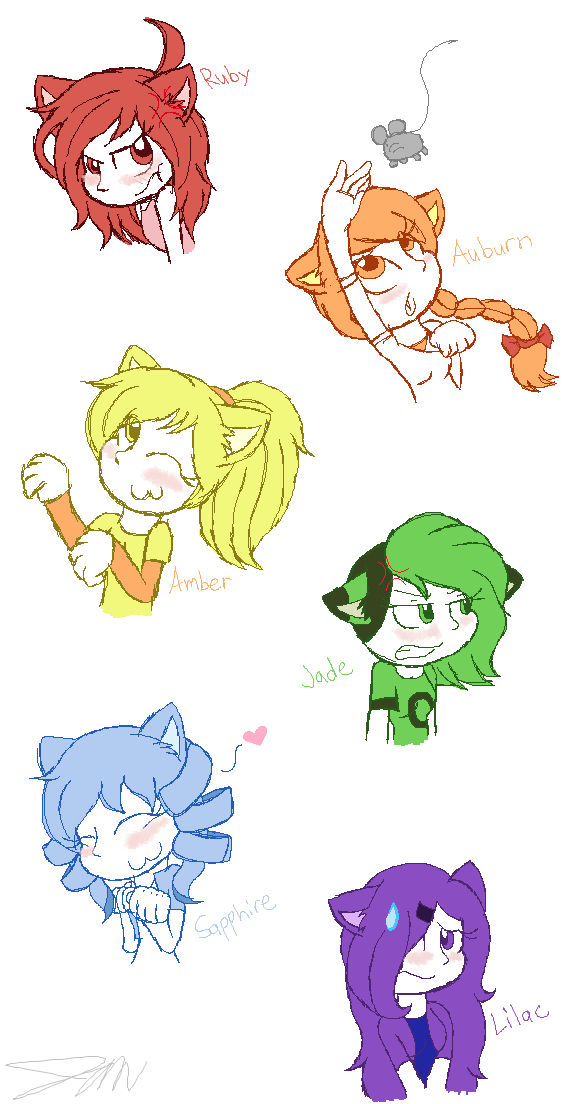 My Color Ocs as cats by Imtailsthefoxfan on DeviantArt