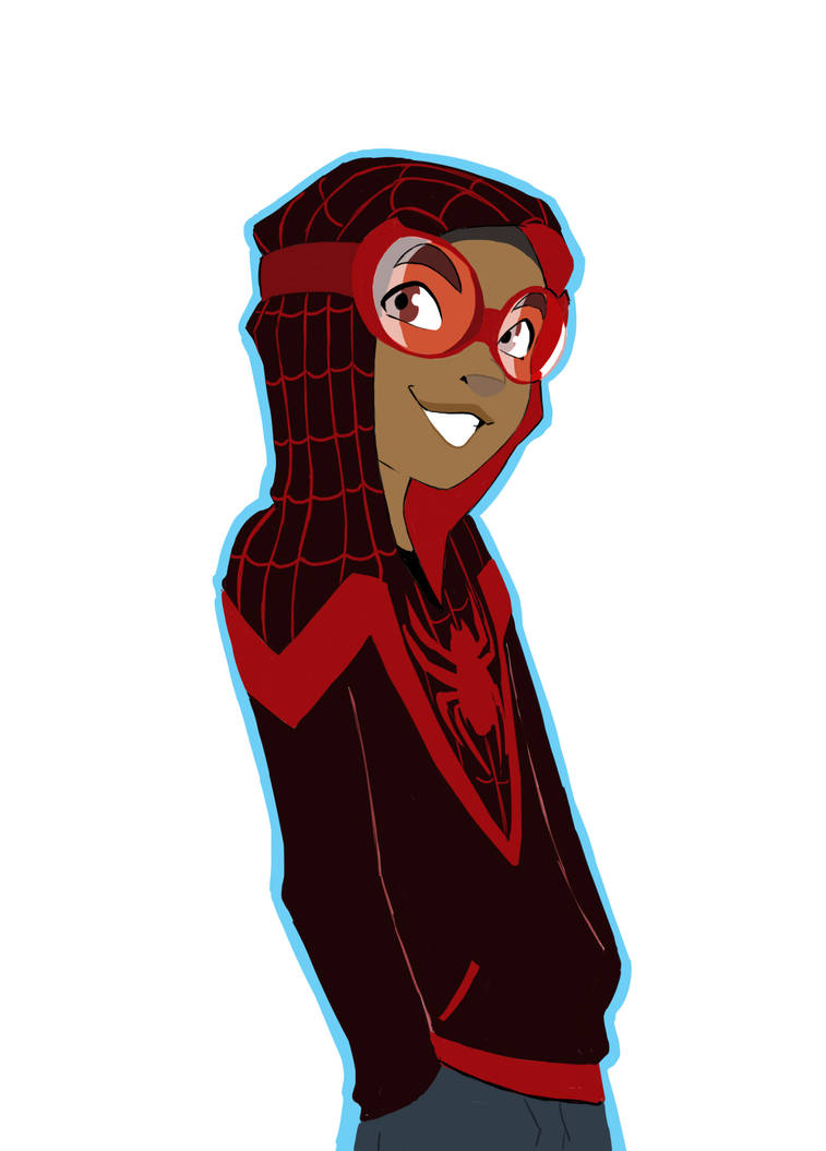 Miles Morales in a hoodie by ActionKiddy on DeviantArt