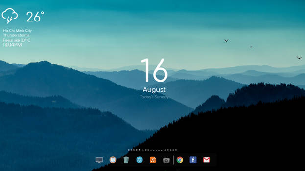 Aesthetic Desktop with Blue Mountain