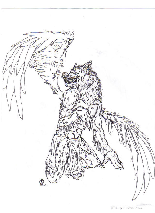 Winged werewolf by kankuro-san on DeviantArt