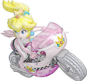 Peach on motorbike