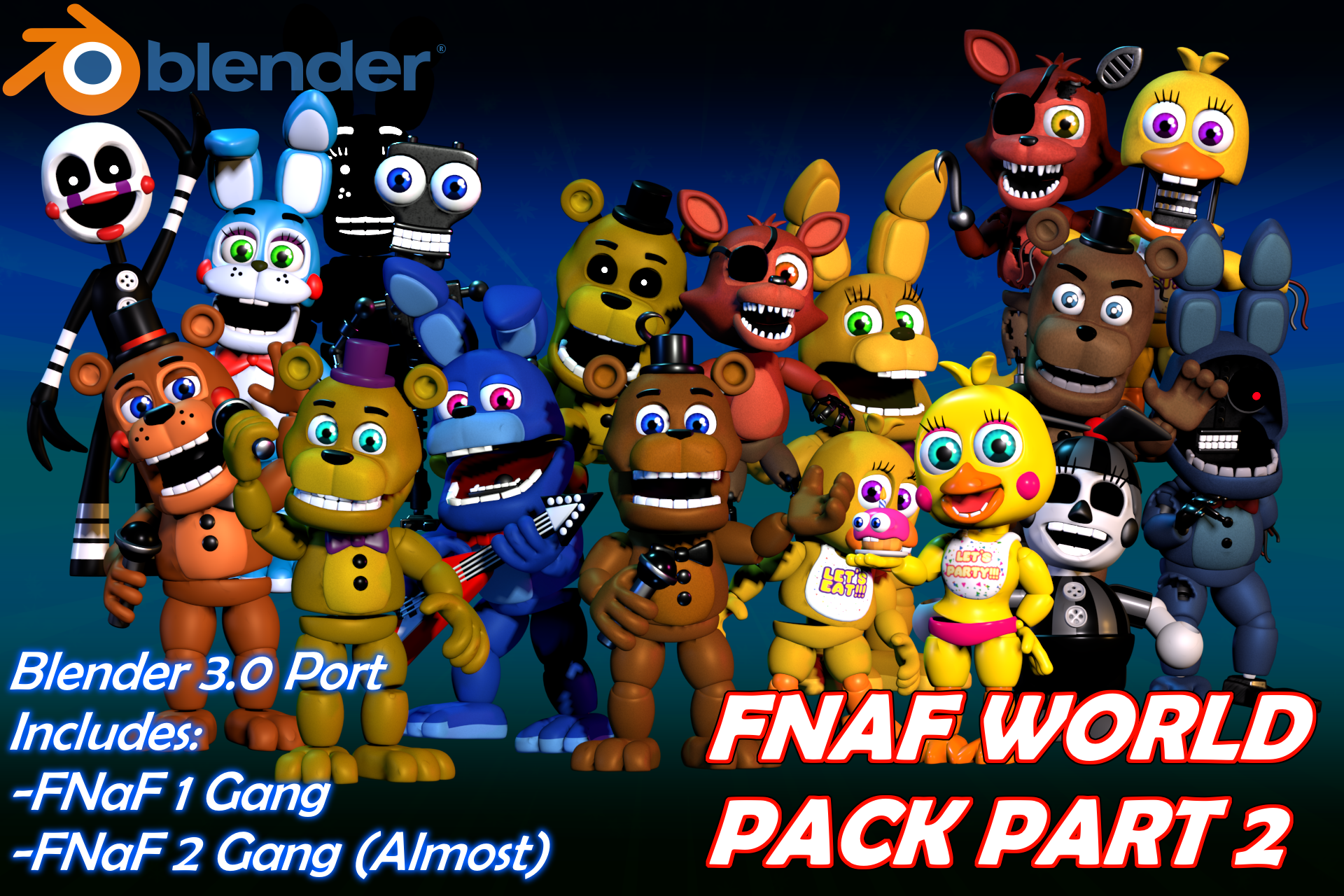 FNaF World Blender 3.0 Port Pack 1 Release by zerodigitalartsYmore on  DeviantArt
