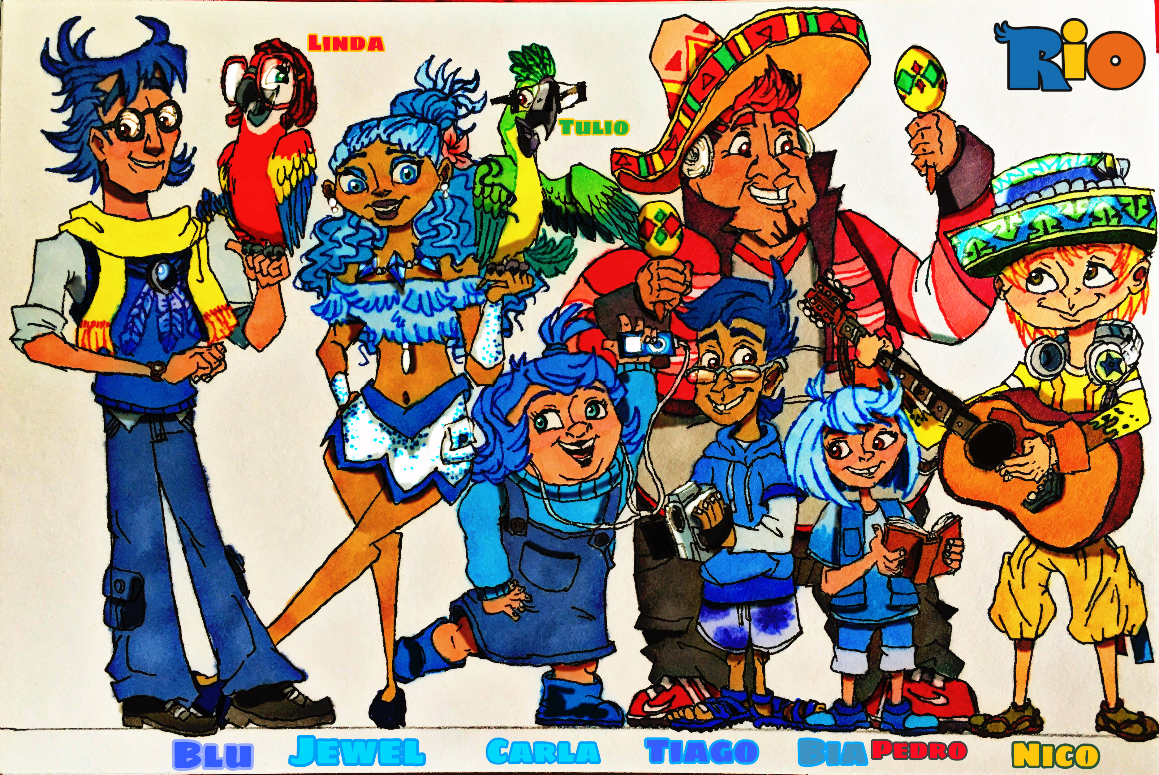 Eua Character Rio Rio 10th anniversary: humanized by wilduda on DeviantArt