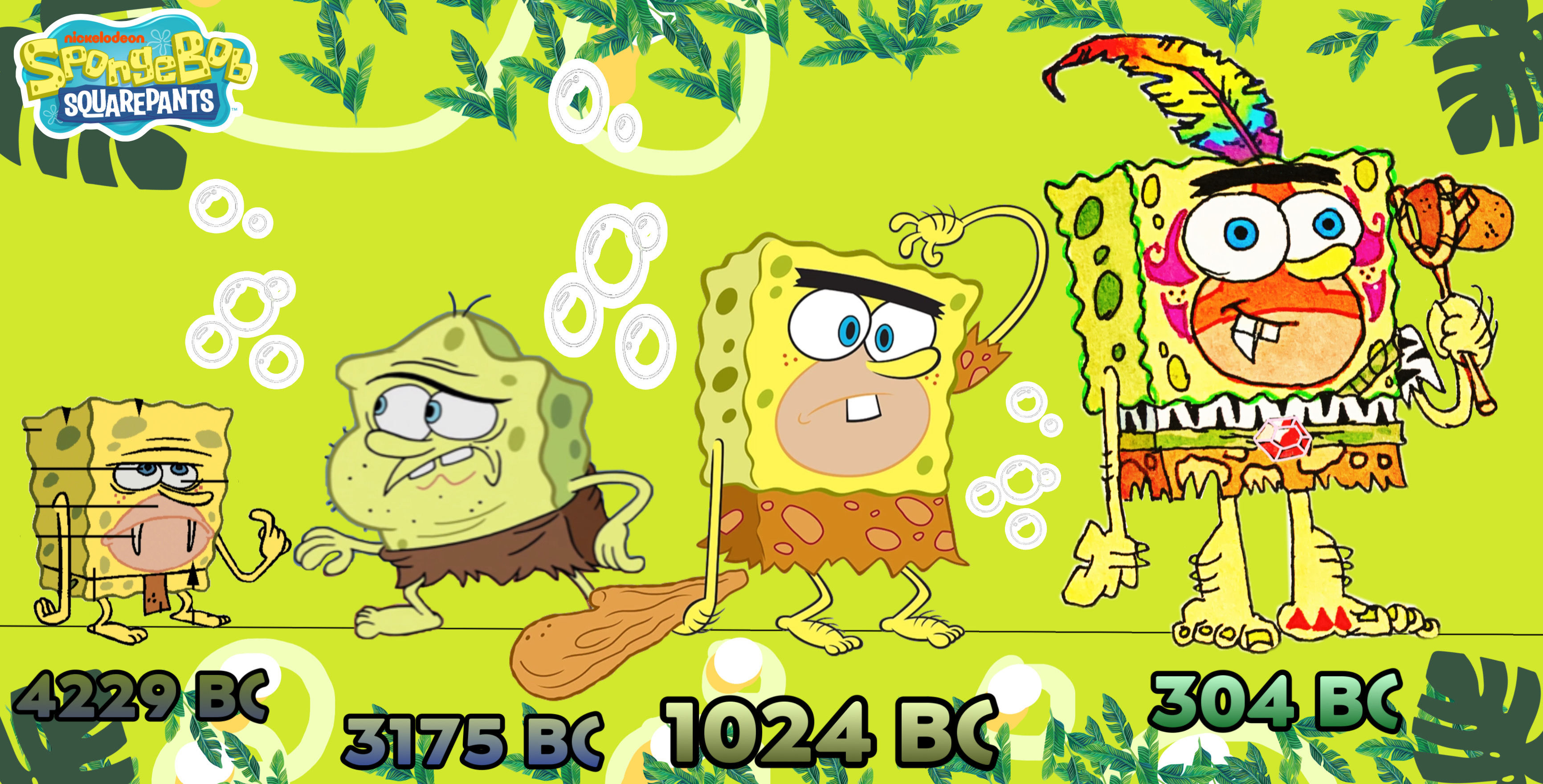 SpongeBob's B.C. Ancestry evolution by wilduda on DeviantArt