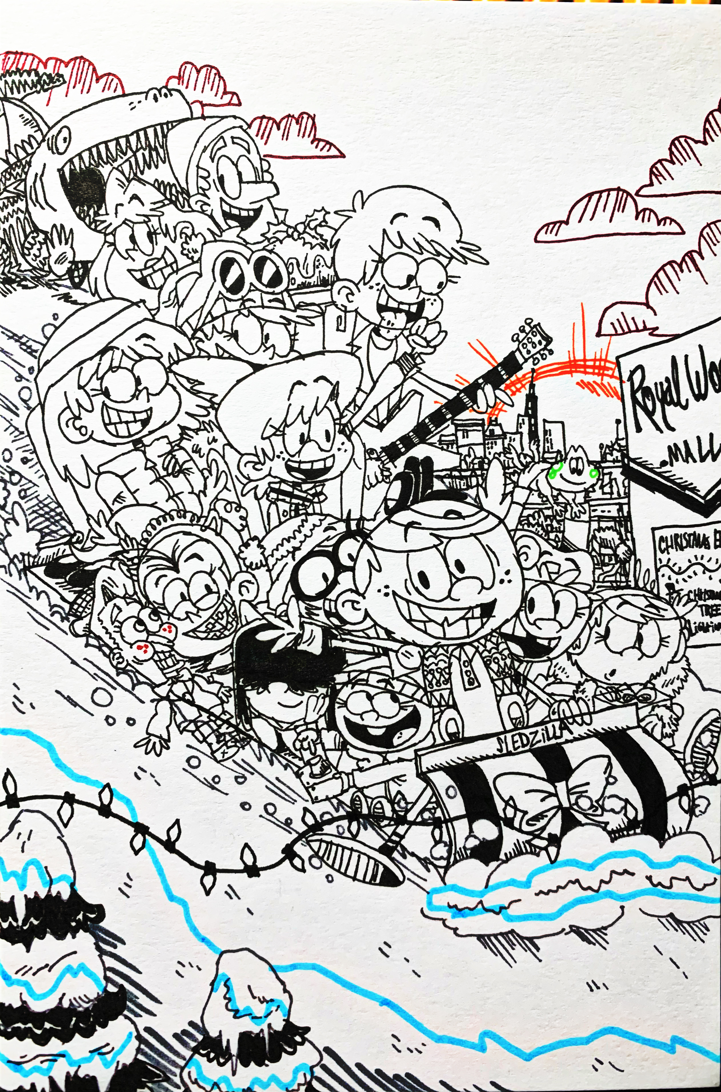 A Loud House Christmas 2D poster (lineart) by wilduda on DeviantArt