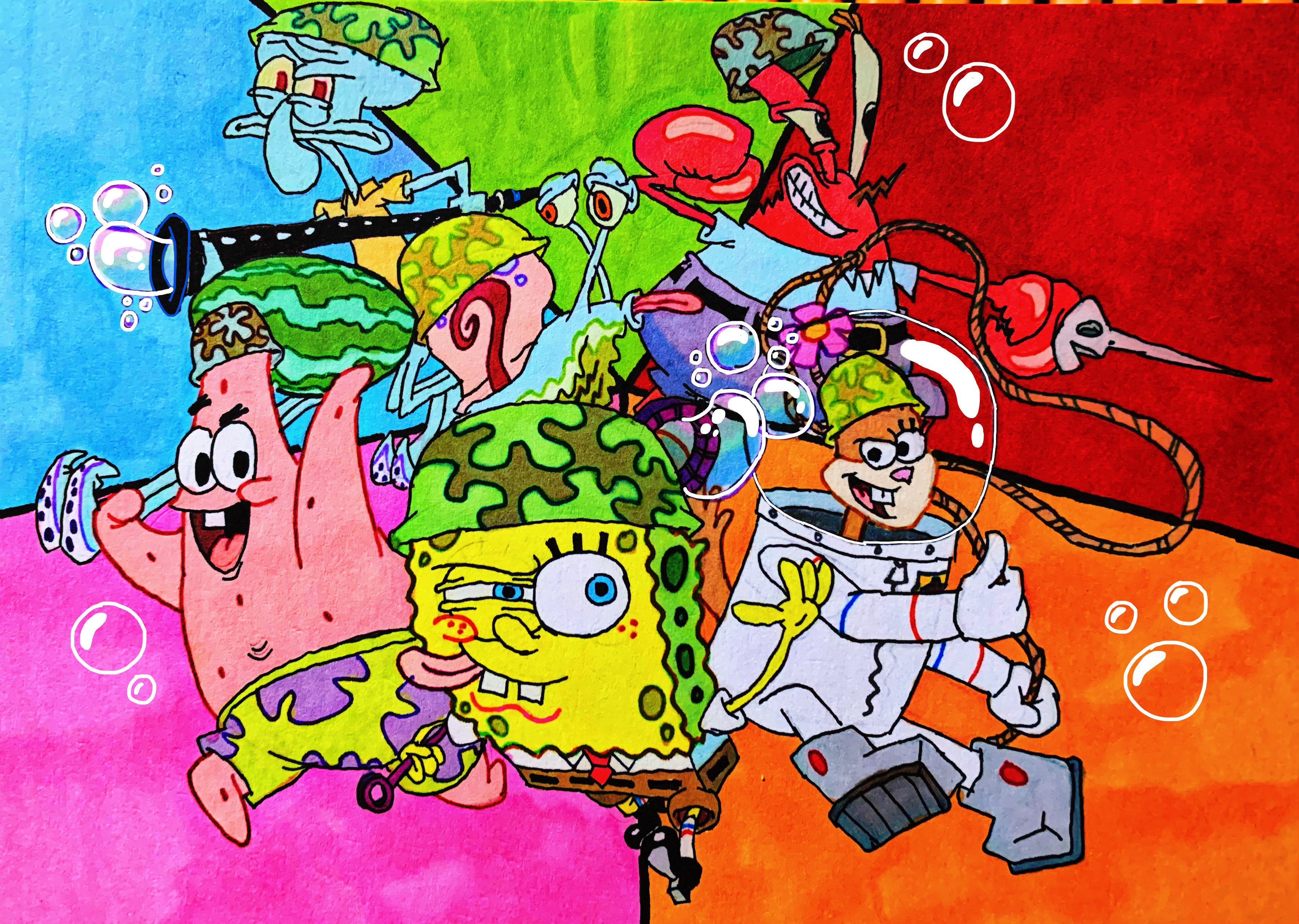 Bfbb Cover SpongeBob BFBB: Whole Team (colored) by wilduda on DeviantArt