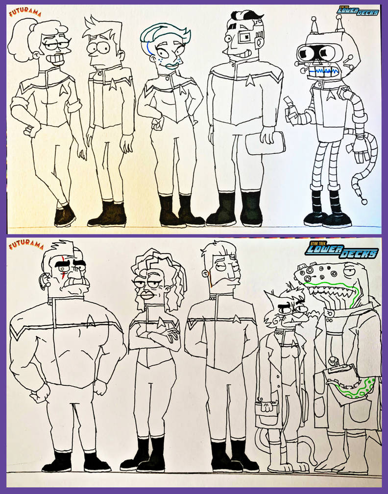 LDST: Characters together (lineart) by wilduda on DeviantArt