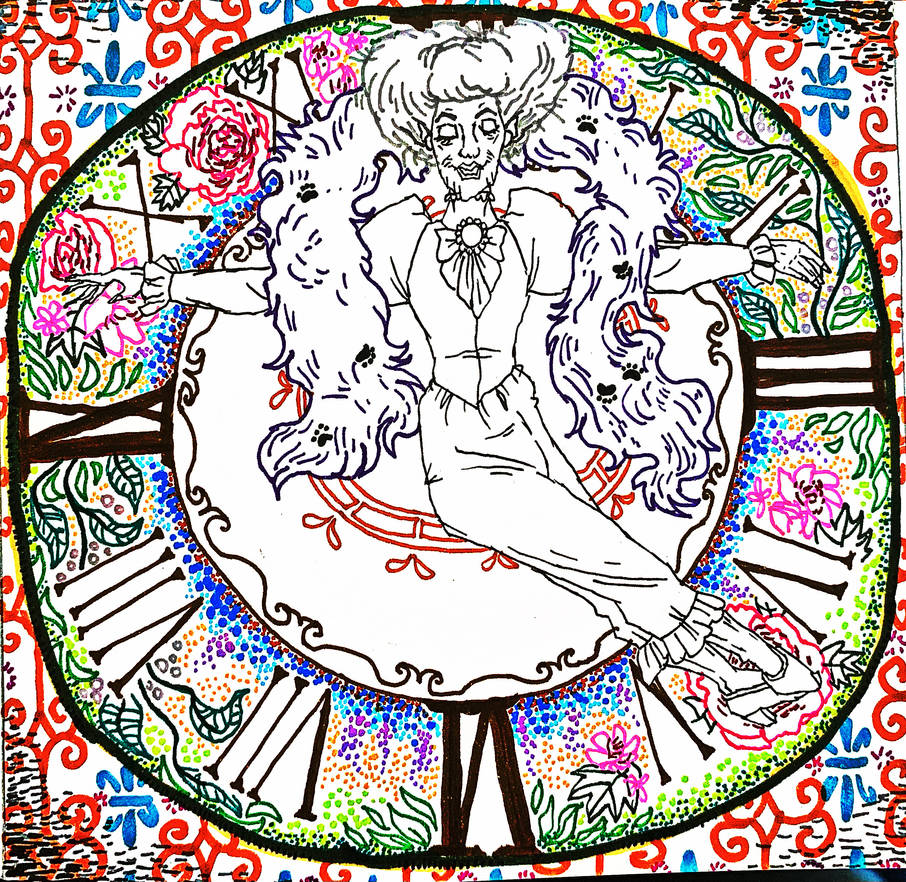 Madame Adelaide's Clock rug stretch (lineart) by wilduda on DeviantArt
