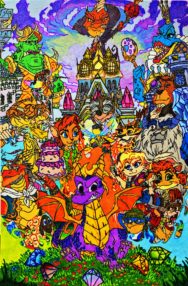 Spyro Reignited Trilogy (6A Edition) Flat Colored by wilduda on DeviantArt