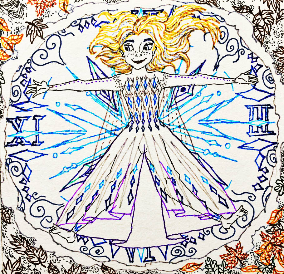 Frozen: Elsa's Clock Pond Stretch (Lineart) by wilduda on DeviantArt