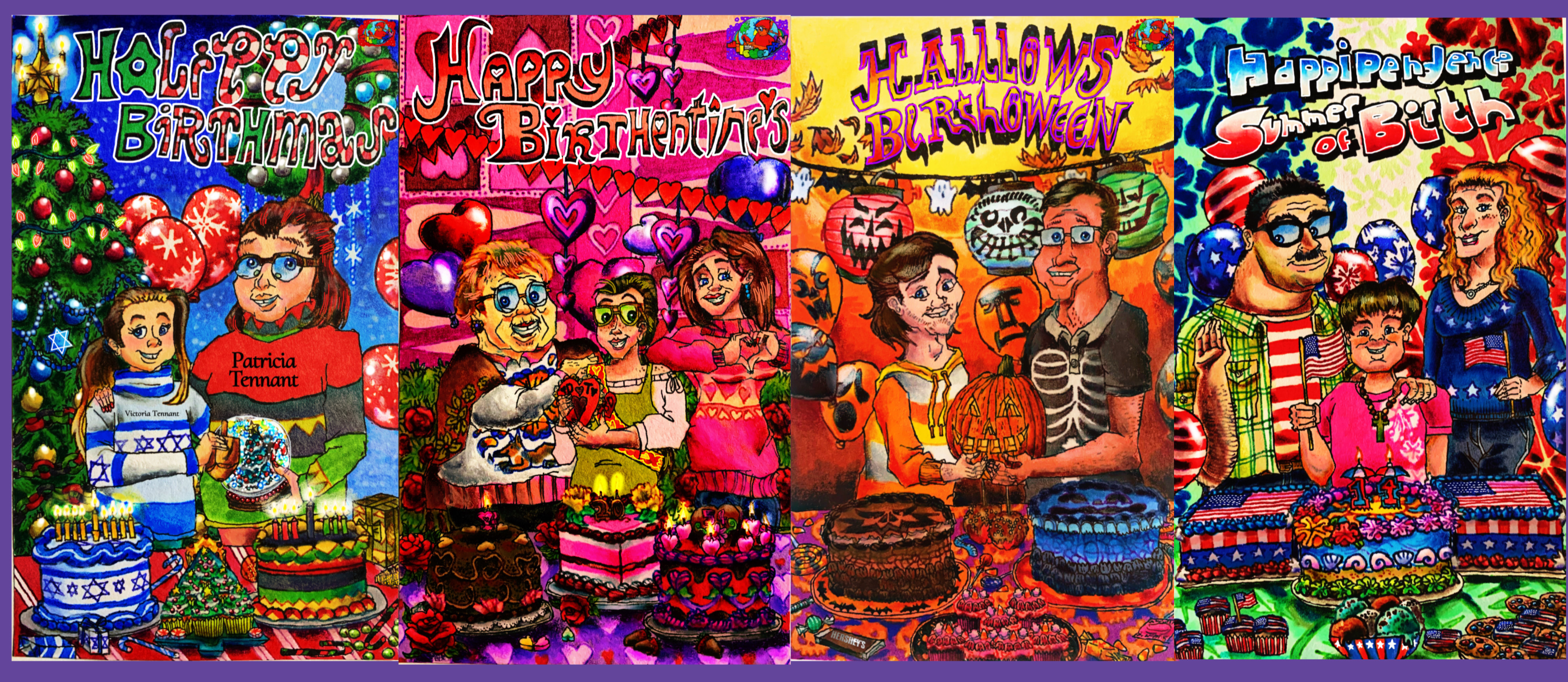 My Holiday Birthday Portraits for my Families by wilduda on DeviantArt