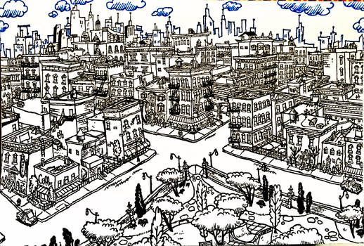 The Casagrandes Great Lakes City View (Line Inks)