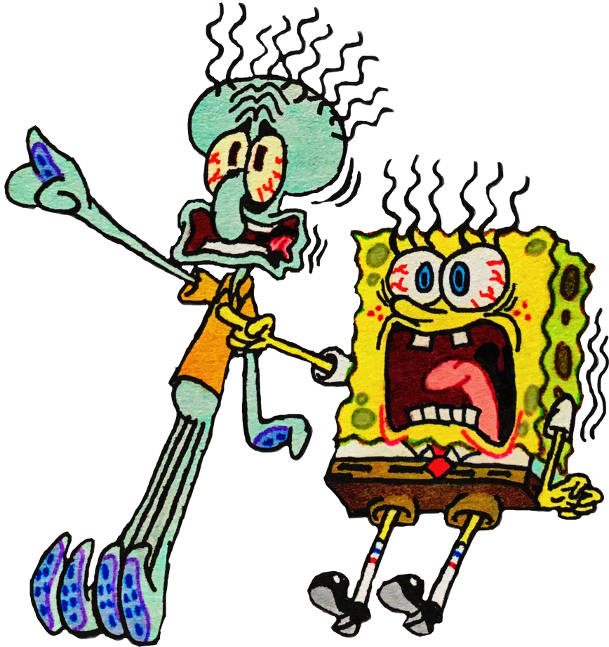 SpongeBob and Squidward Cowarding Stock Art by wilduda on DeviantArt