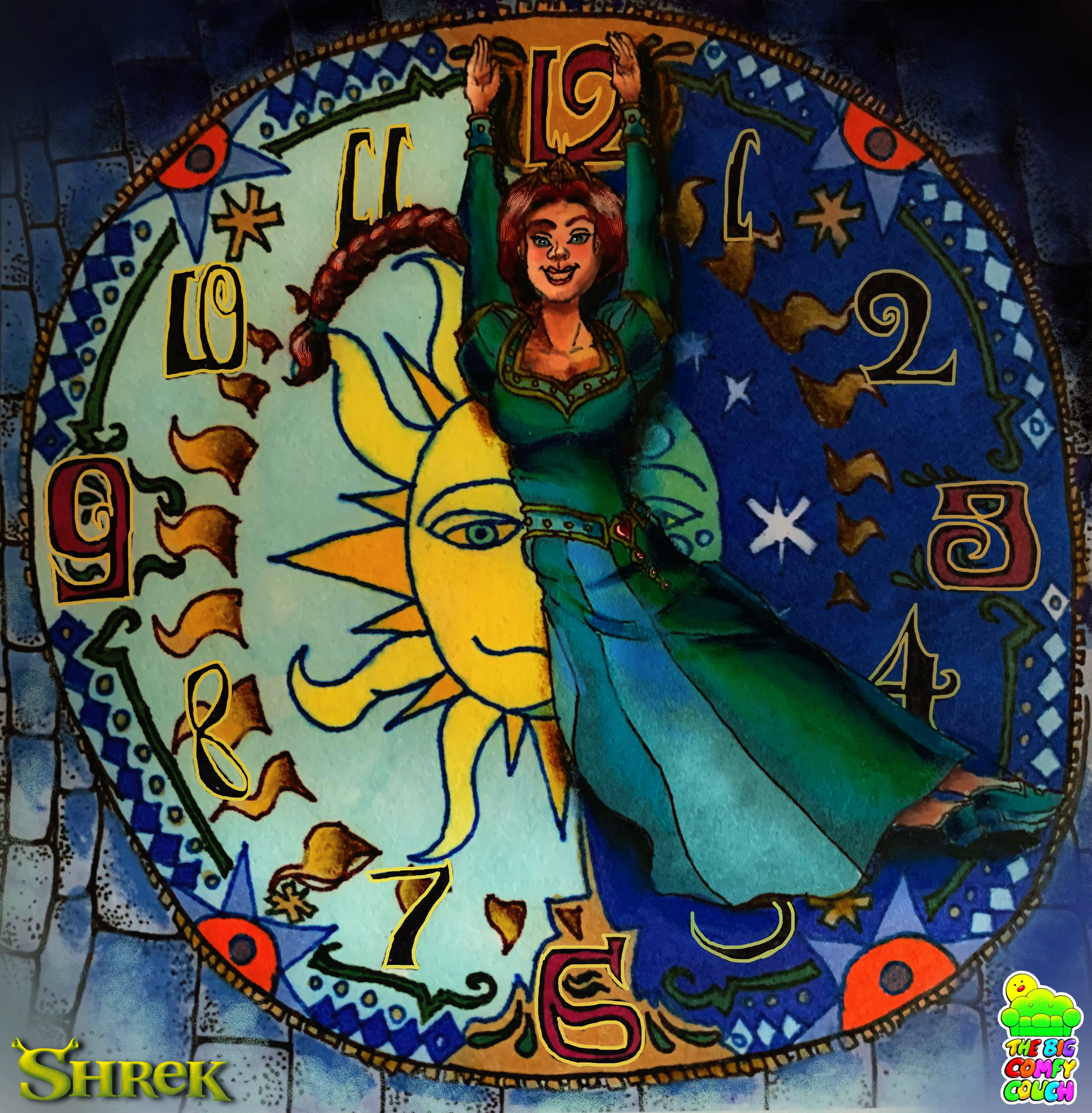 Princess Fiona's Clock Rug Stretch by wilduda on DeviantArt