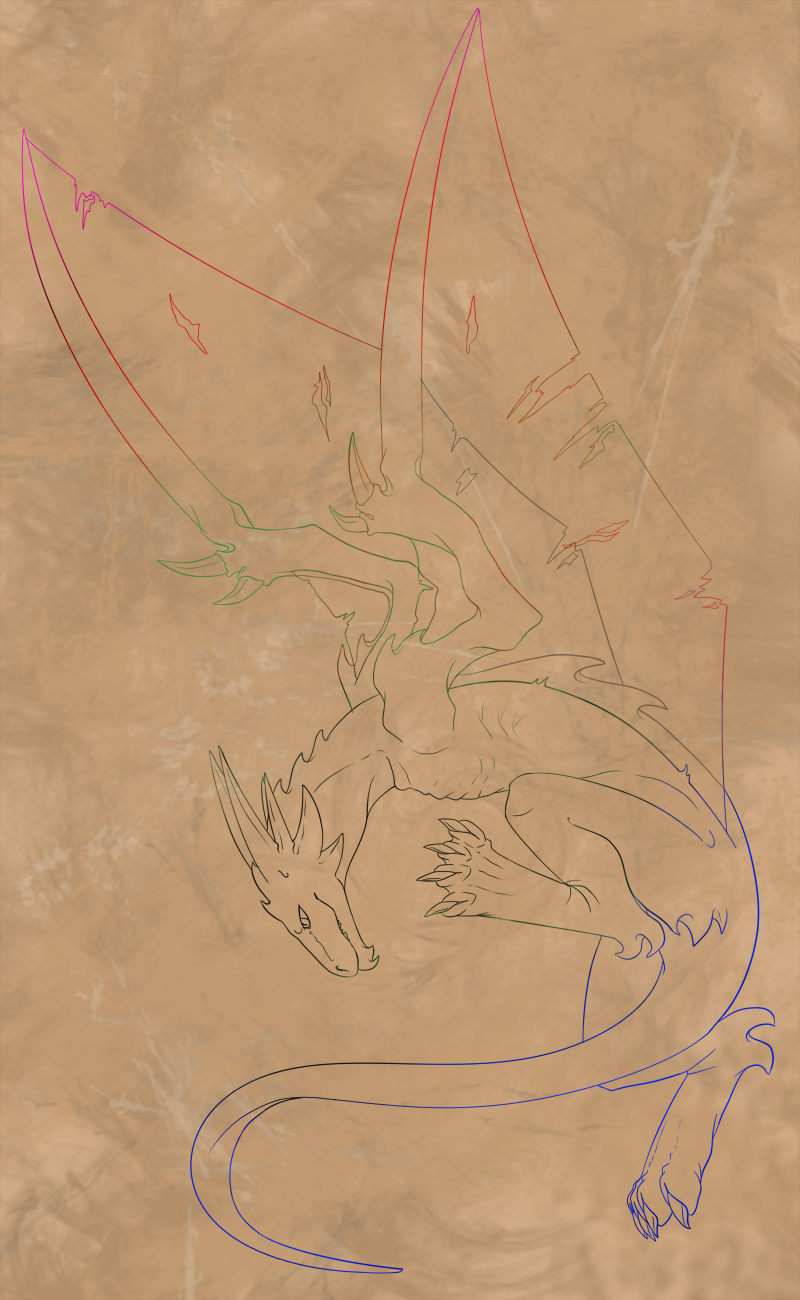 Wyvern WIP - lineart