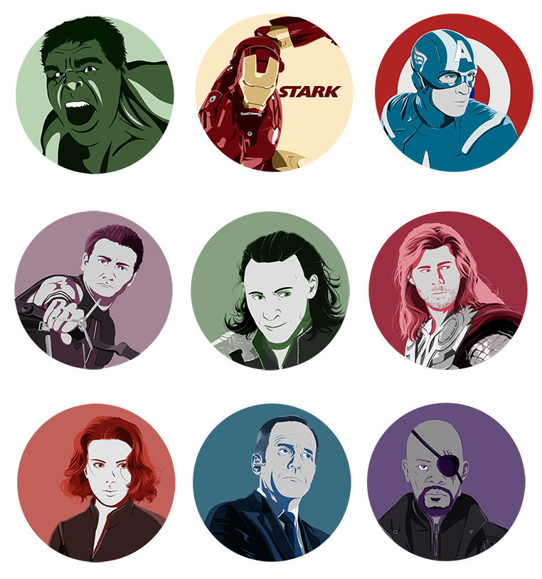 Botones Unity Marvel MCU buttons by budgebuttons on DeviantArt
